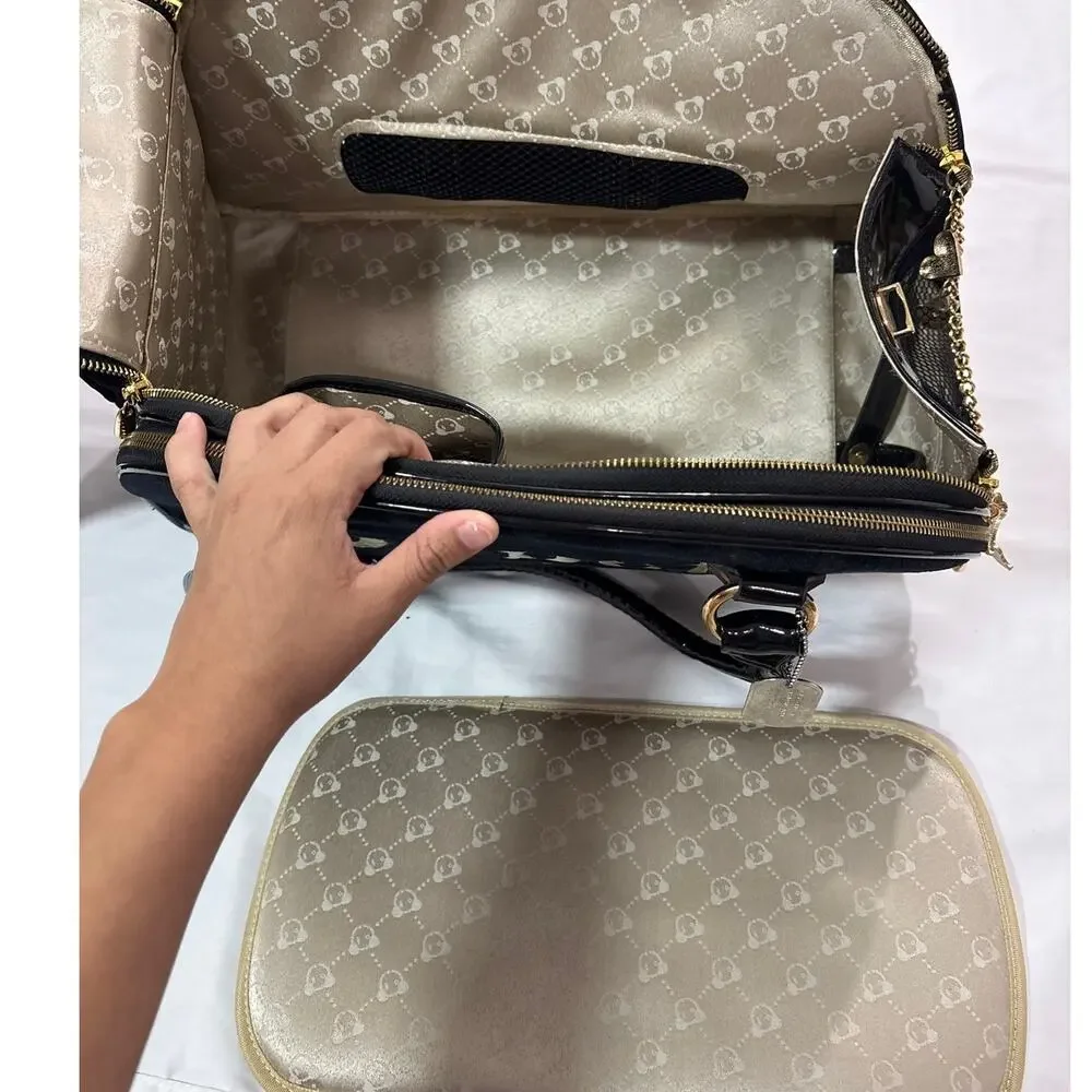 JS Pet Couture Pet Carrier Velour Y2k Charm Travel Dog Cat Structure Bag Purse